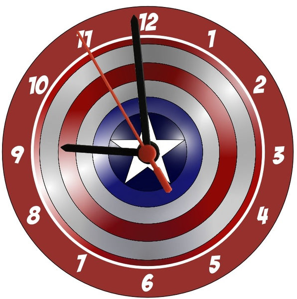 American Shield (red) Round Clock