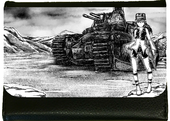 Anime Girl and Tank Ladies Faux Leather Purse