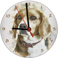 Wide Eyed Beagle Round Clock