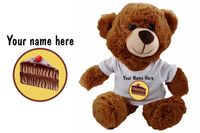 Birthday Bear Chocolate (dark brown) Soft Toy - CAN BE PERSONALISED