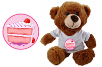 Birthday Bear Strawberry (dark brown) Soft Toy - CAN BE PERSONALISED