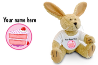 Birthday Bunny Strawberry Soft Toy - CAN BE PERSONALISED