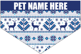 Blue Christmas Tapestry Pet Bandana (CAN BE CUSTOMISED)