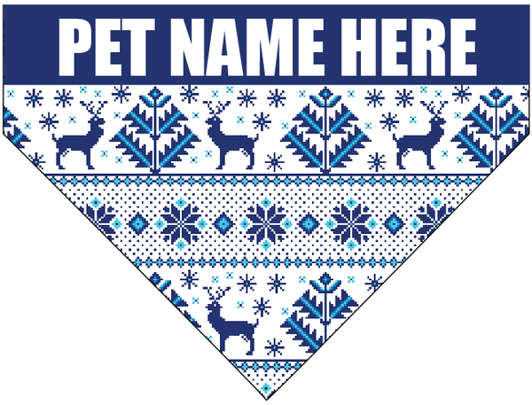 Blue Christmas Tapestry Pet Bandana