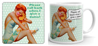 Please Call Back When I Give A Damn (retro) Mug and Coaster Set