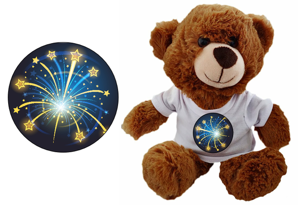 Celebration Bear (dark brown) Soft Toy - CAN BE PERSONALISED