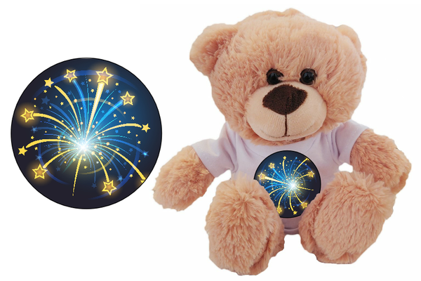 Celebration Bear (light brown) Soft Toy - CAN BE PERSONALISED