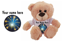Celebration Bear (light brown) Soft Toy - CAN BE PERSONALISED
