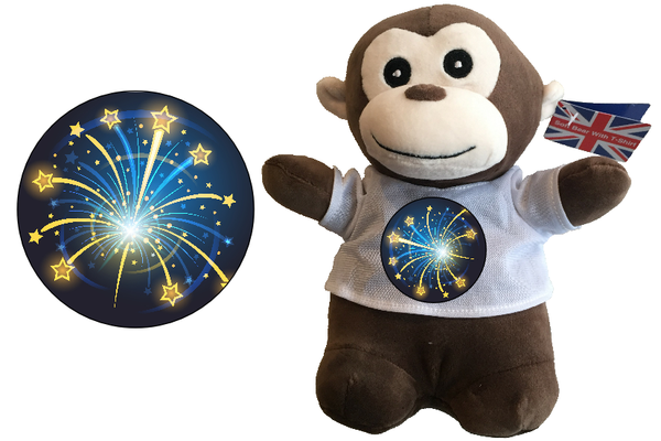 Celebration Monkey Chocolate Soft Toy - CAN BE PERSONALISED