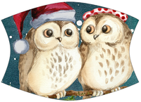 Christmas Owls Face Mask (with cotton insert)