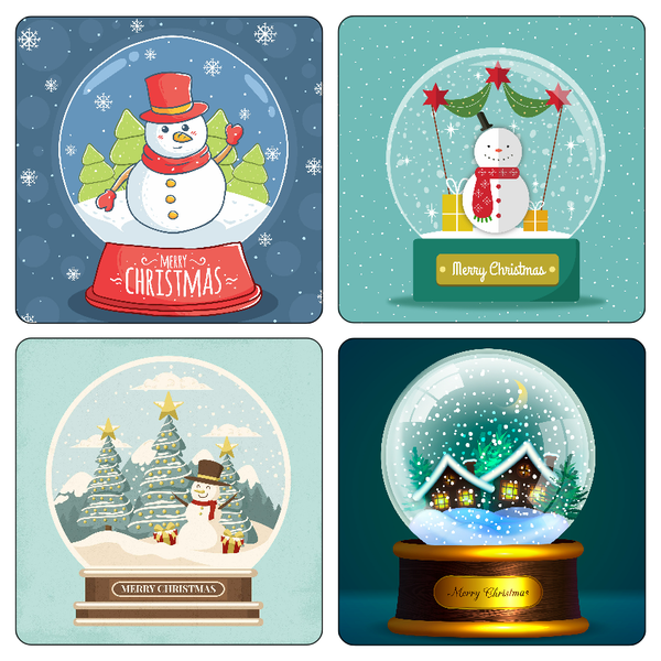Christmas Snowglobes Coaster Set