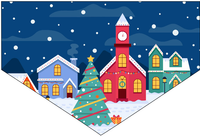 Colourful Christmas Town Pet Bandana (CAN BE CUSTOMISED)