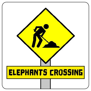 Elephant Crossing Road Sign Coaster/Coaster Set