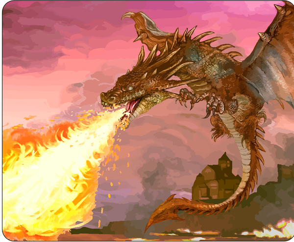 Fire Breathing Dragon Mousepad