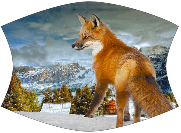 Fox in the Snow Face Mask (with cotton insert)