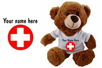 Get Well Bear (dark brown) Soft Toy - CAN BE PERSONALISED