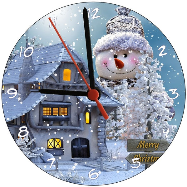 Giant Snowman Round Clock