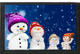 Happy Snow Family (purple hat) Black Nylon Wallet