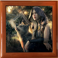 Hunting With Wolves Keepsake Box / Memory Box / Trinket Box / Jewellery Box