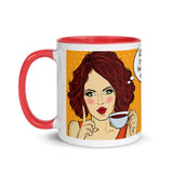 I Love Coffee Mug (orange polka)