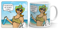 If You Were On Fire Mug and Coaster Set (beach)