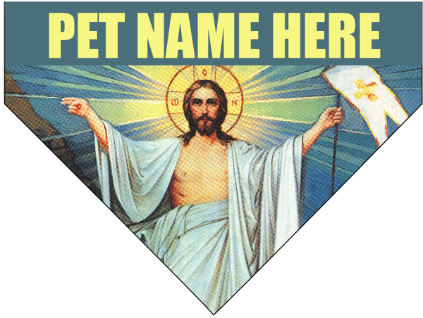 Jesus with White Flag Pet Bandana