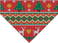 Knitted Christmas Pattern Pet Bandana (CAN BE CUSTOMISED)