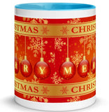 Merry Christmas Baubles Ceramic Mug