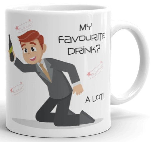 My Favourite Drink - A Lot Mug (man on knees)