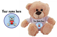Newborn Bear Blue (light brown) Soft Toy - CAN BE PERSONALISED