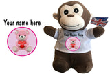 Newborn Monkey Pink Soft Toy - CAN BE PERSONALISED