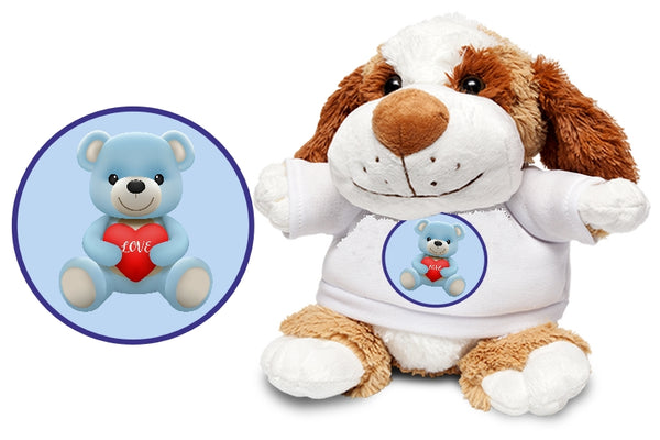 Newborn Puppy Blue Soft Toy - CAN BE PERSONALISED