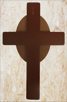Pet Memorial Cross (forever in our hearts). Can be customised with photo, name and inscription.