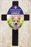 Pet Memorial Cross (in memory of our loyal companion). Can be customised with photo, name and inscription.