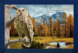 Pharoah Eagle Owl Blue Nylon Wallet