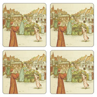 Pied Piper in Market Square Coaster/Coaster Set (Kate Greenaway Collection)