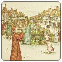Pied Piper in Market Square Coaster/Coaster Set (Kate Greenaway Collection)