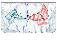 Polar Bears In Scarves Ladies Faux Leather Purse