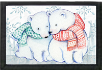 Polar Bears In Scarves Black Nylon Wallet