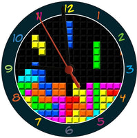 Retro Gaming Bricks Round Clock