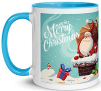 Santa Down The Chimney Ceramic Mug