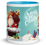 Santa Down The Chimney Ceramic Mug