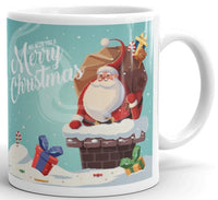 Santa Down The Chimney Mug
