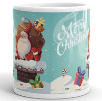 Santa Down The Chimney Mug