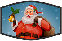 Santa Ringing His Bell Face Mask (black trim)