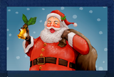 Santa Ringing His Bell Blue Nylon Wallet