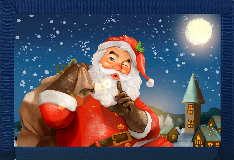 Santa Says Shhh! Blue Nylon Wallet