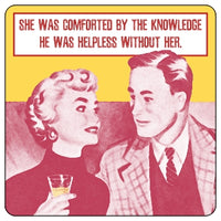 She Was Comforted By The Knowledge Coaster/Coaster Set (retro couple)