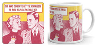 She Was Comforted By The Knowledge Mug and Coaster Set (retro couple)
