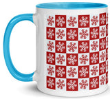 Snowflake Chequerboard Ceramic Mug